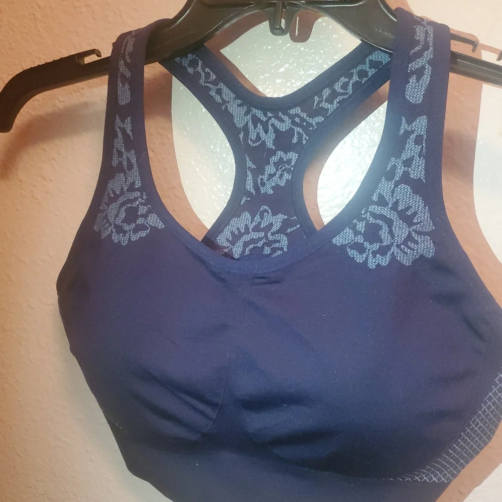 Soma Sport Large Seamless Key Racerback Maritime Navy Sports Bra NWT